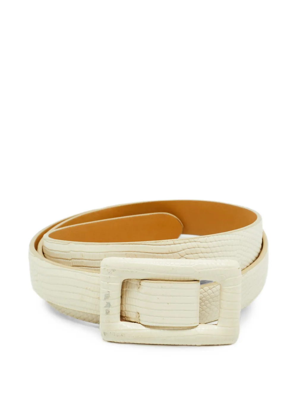 Ralph Lauren Vintage lizard-embossed buckle belt - Weiß