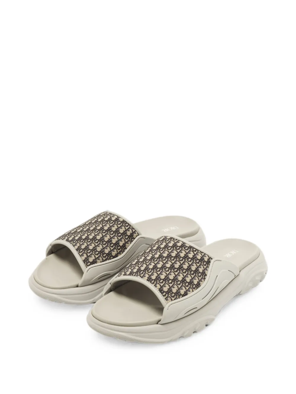 Christian Dior Pre-Owned H-Town Oblique Slide Sandals | Grey