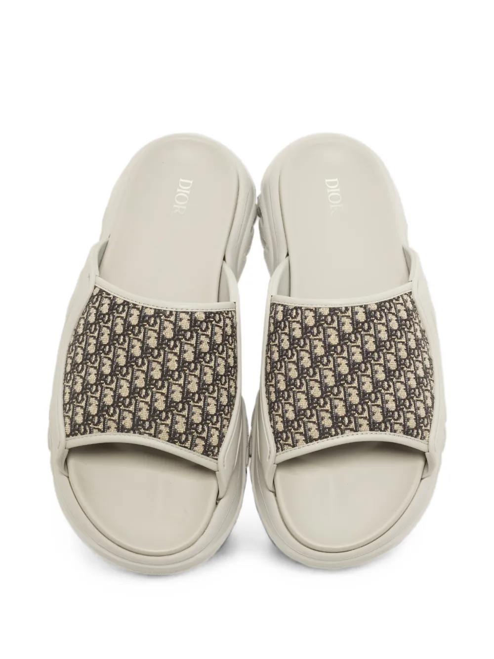 Christian Dior Pre-Owned H-Town Oblique Slide Sandals | Grey