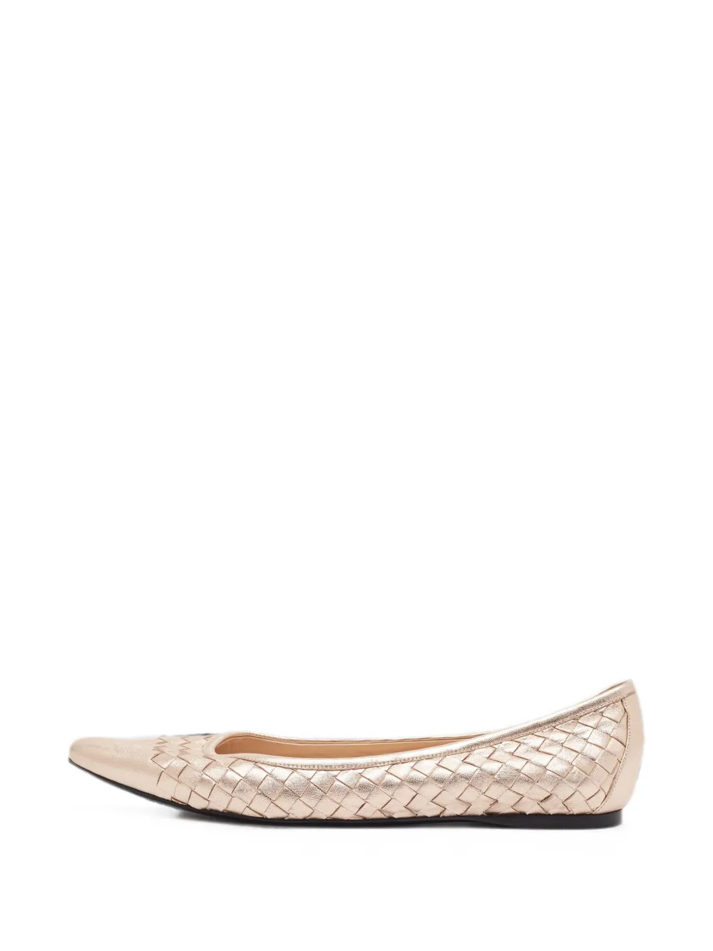 Bottega Veneta Pre-Owned Intrecciato ballet flats - Gold