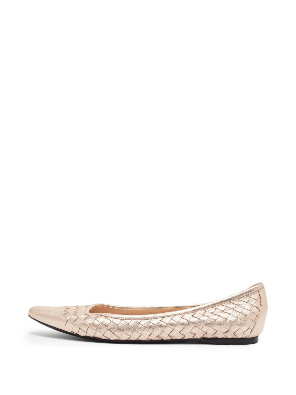 Bottega Veneta Pre-Owned Intrecciato ballet flats - Oro