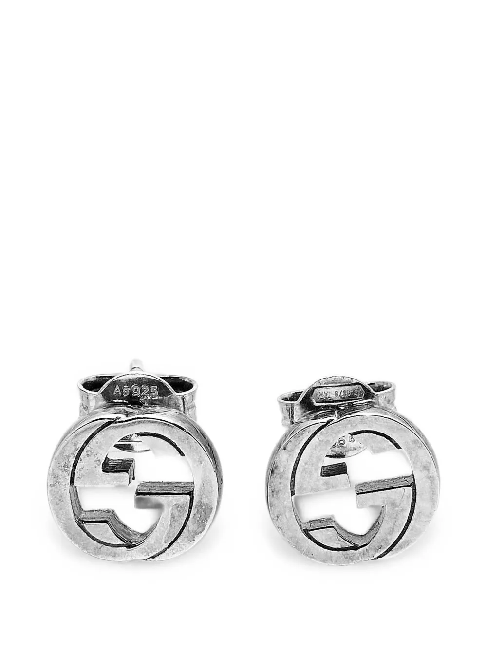 Gucci Pre-Owned Interlocking G stud earrings - Silber