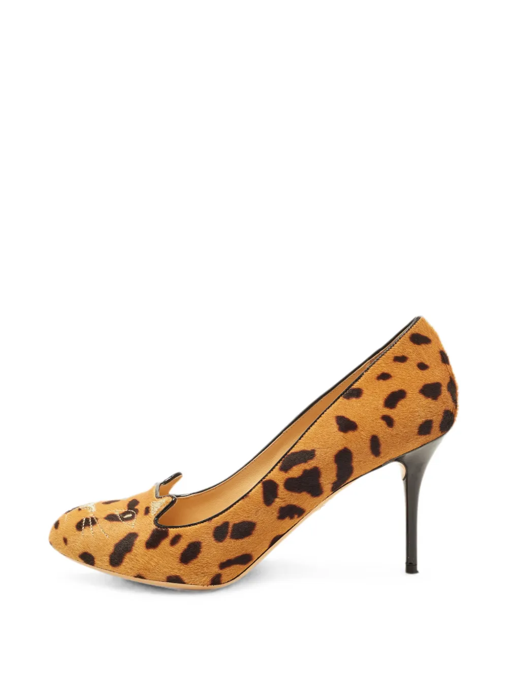 Charlotte Olympia Kitty hyena-print heeled pumps - Nude