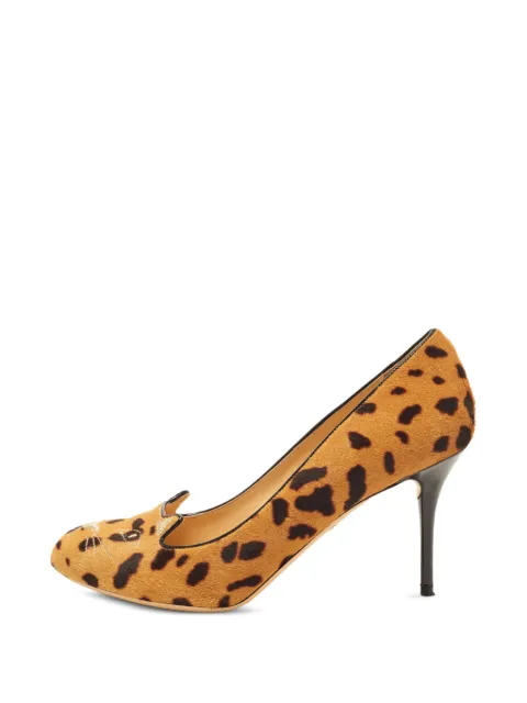 Charlotte Olympia Kitty hyena-print heeled pumps