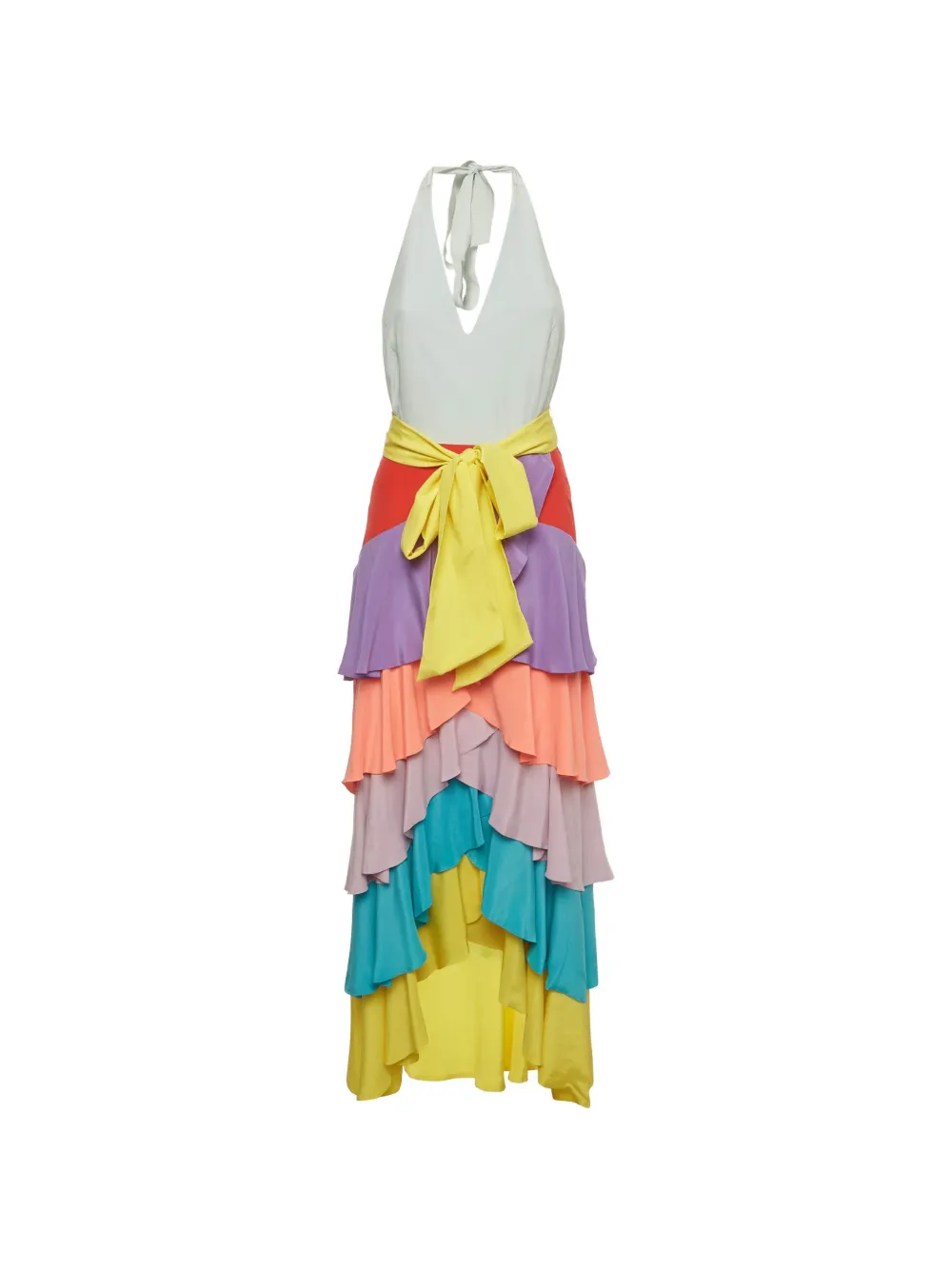 alice + olivia ruffle-detail maxi dress - Bianco