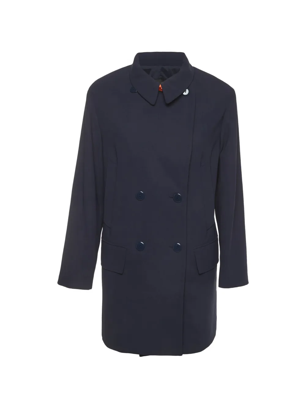 Emporio Armani Pre-Owned double-breasted crepe coat - Blau