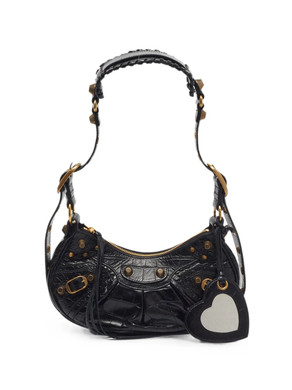 Balenciaga Pre-Owned xs Le Cagole crocodile-effect shoulder bag - Schwarz
