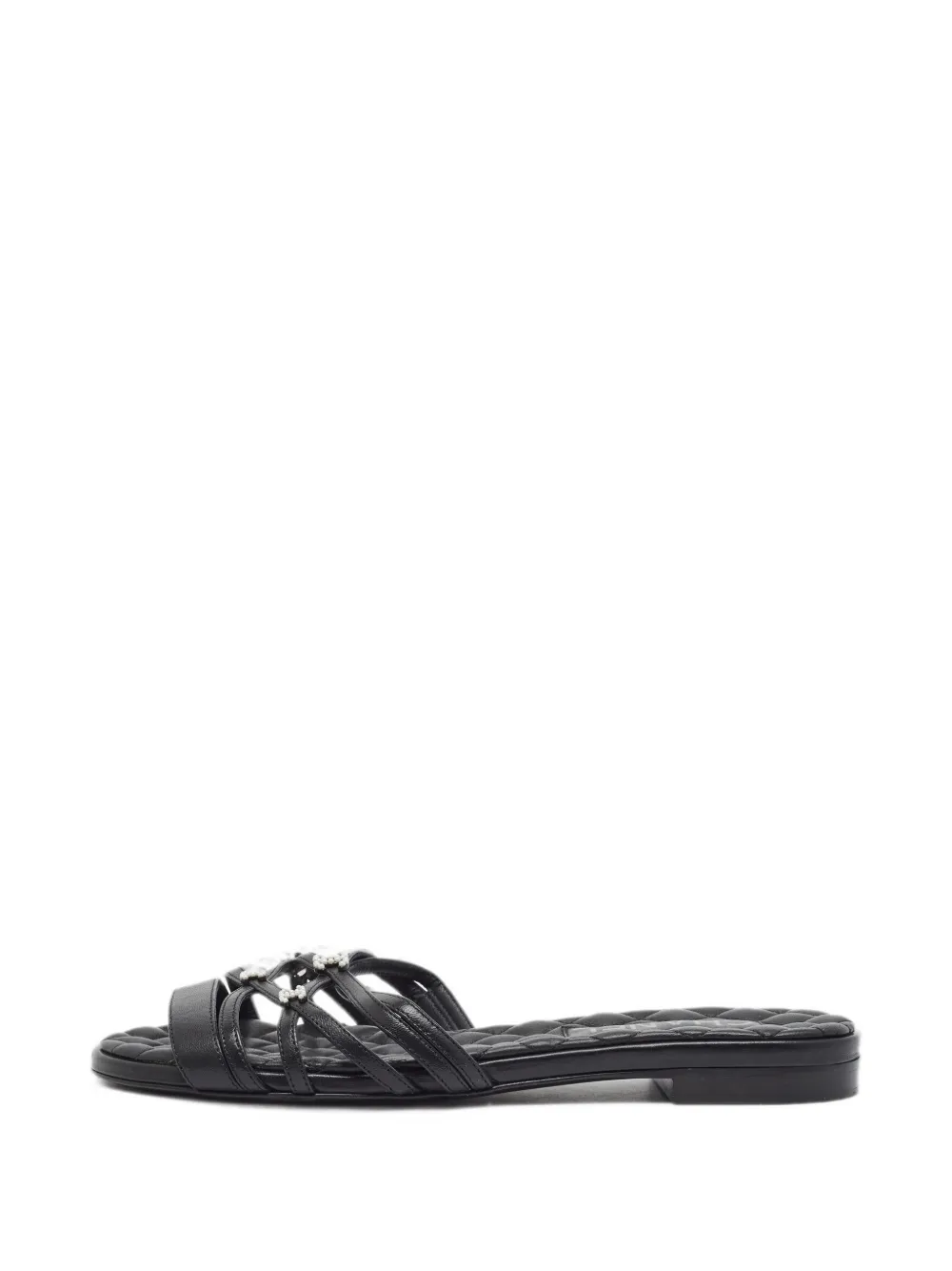 CHANEL Pre-Owned CC strappy flat sandals - Schwarz