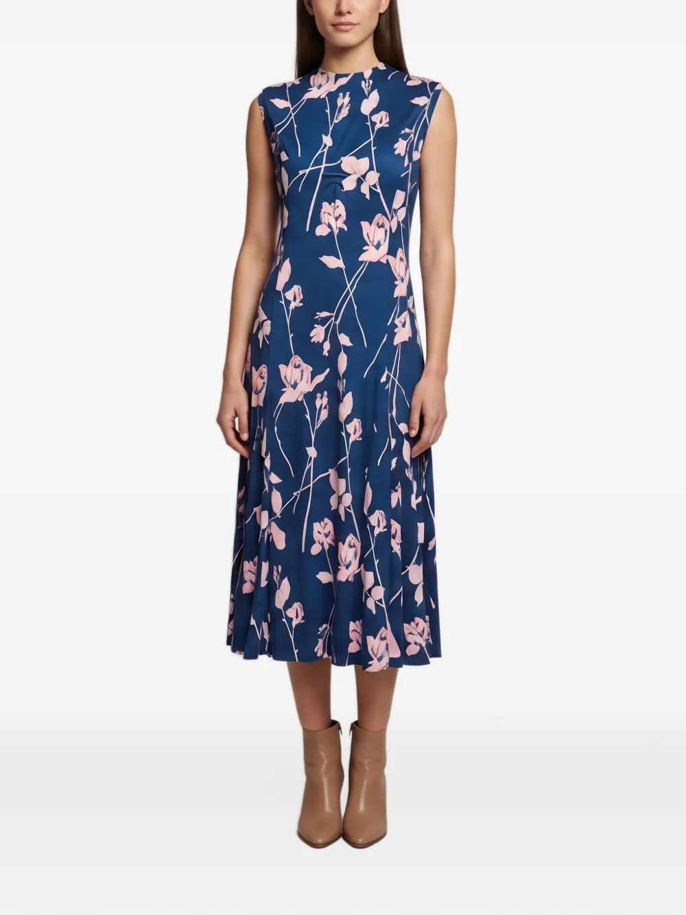 DVF Diane von Furstenberg Leora floral-print midi dress - Blau