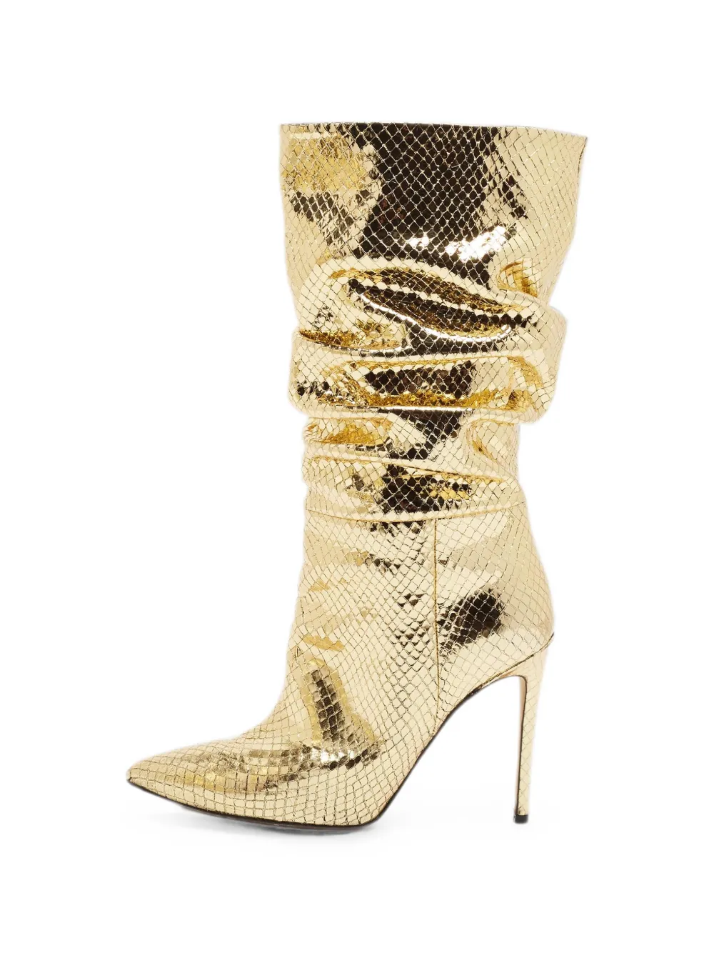 Paris Texas python-embossed mid-calf boots - Gold