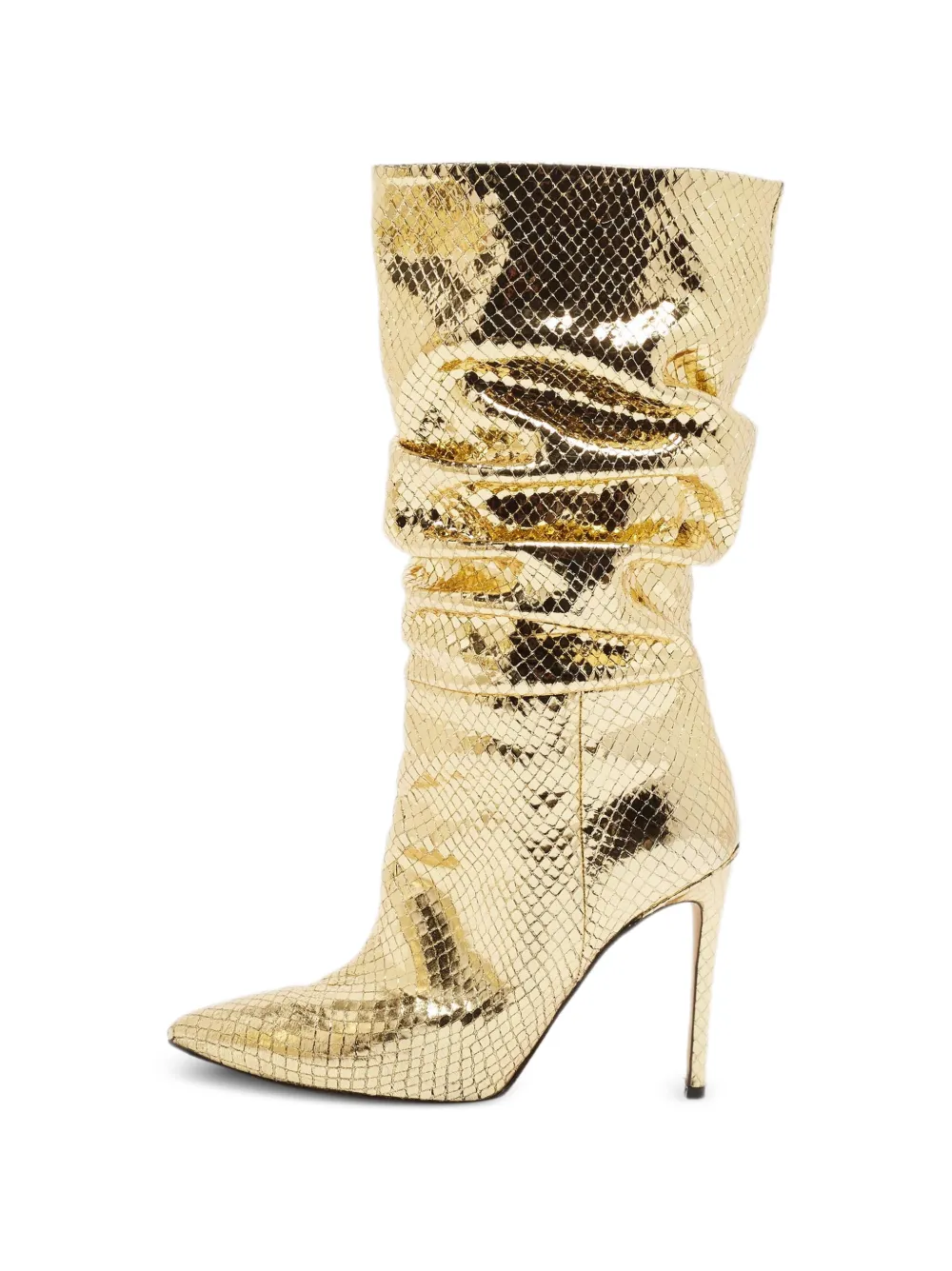Paris Texas python-embossed mid-calf boots - Oro