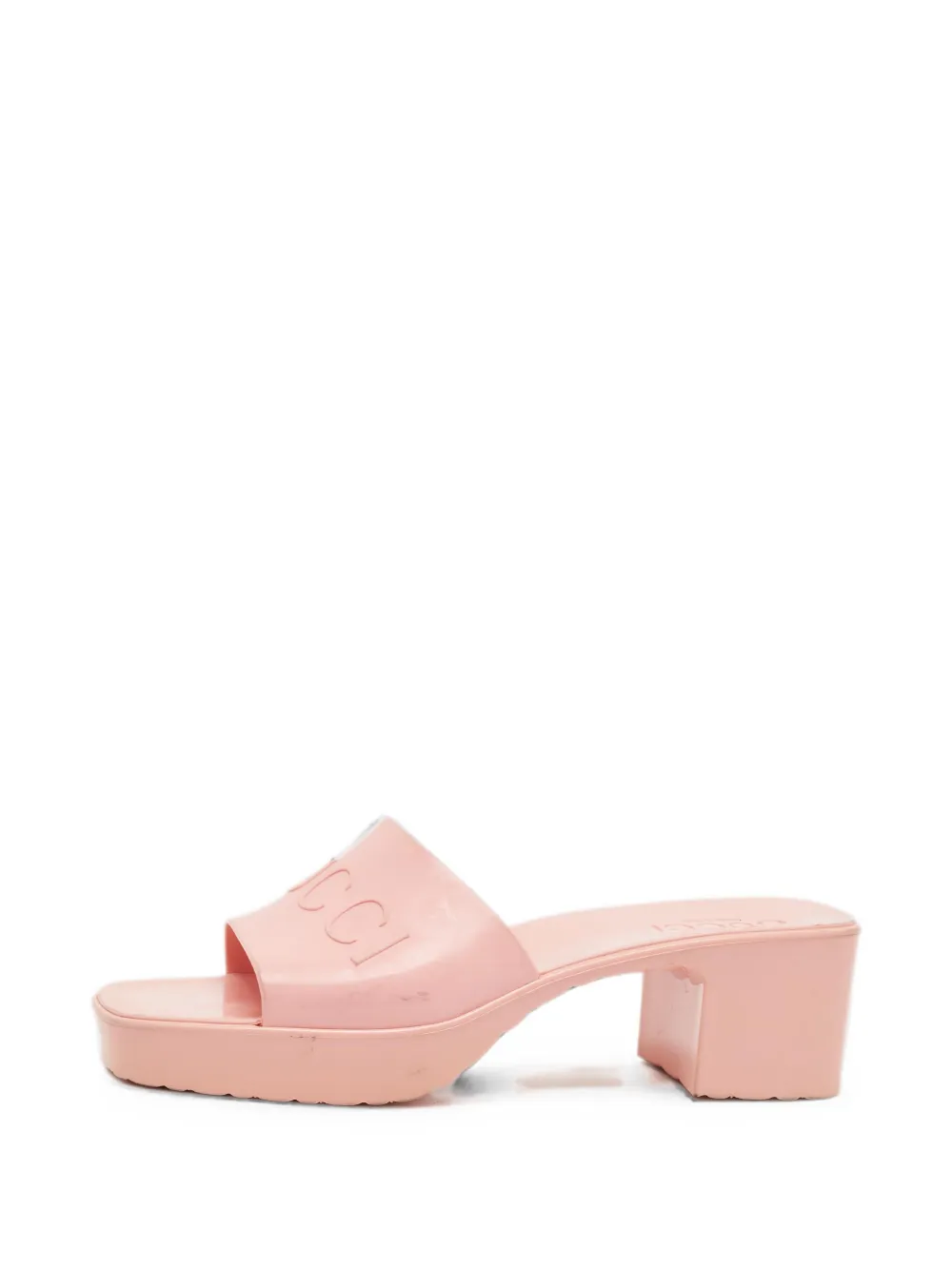 Gucci Pre-Owned logo-embossed slide sandals - Rosa