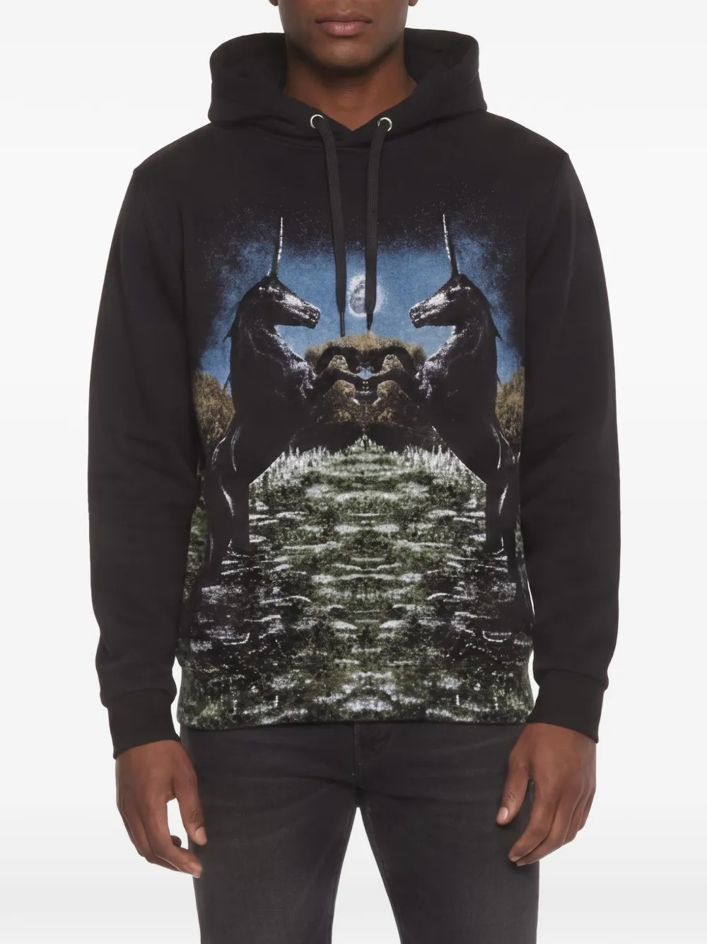 Burberry Pre-Owned Unicorn Meadow graphic-print hoodie - Schwarz