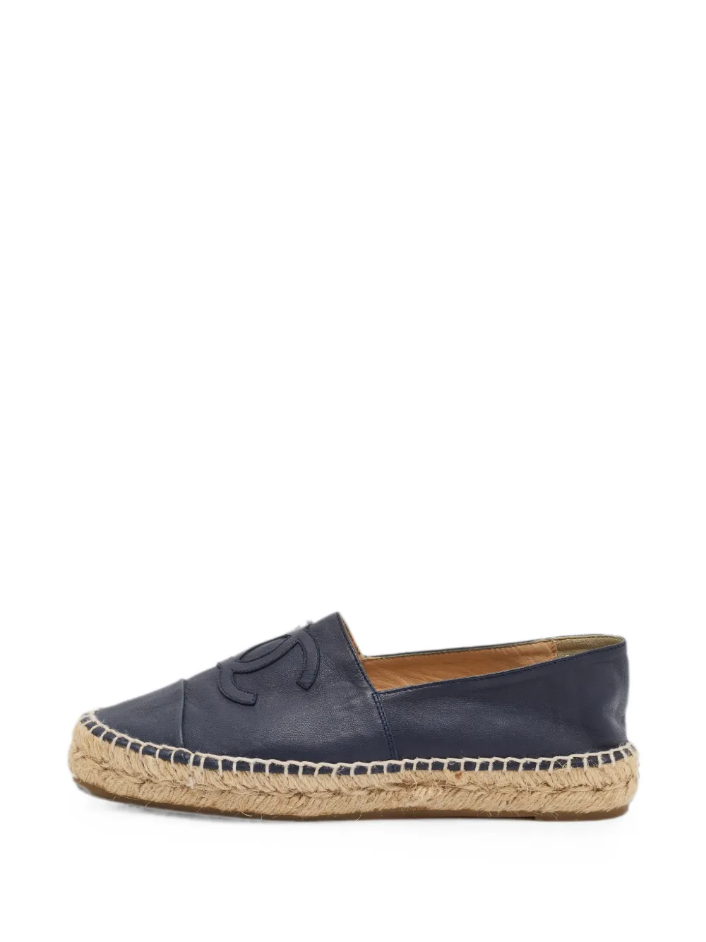 CHANEL Pre-Owned CC cap-toe leather espadrilles - Blau
