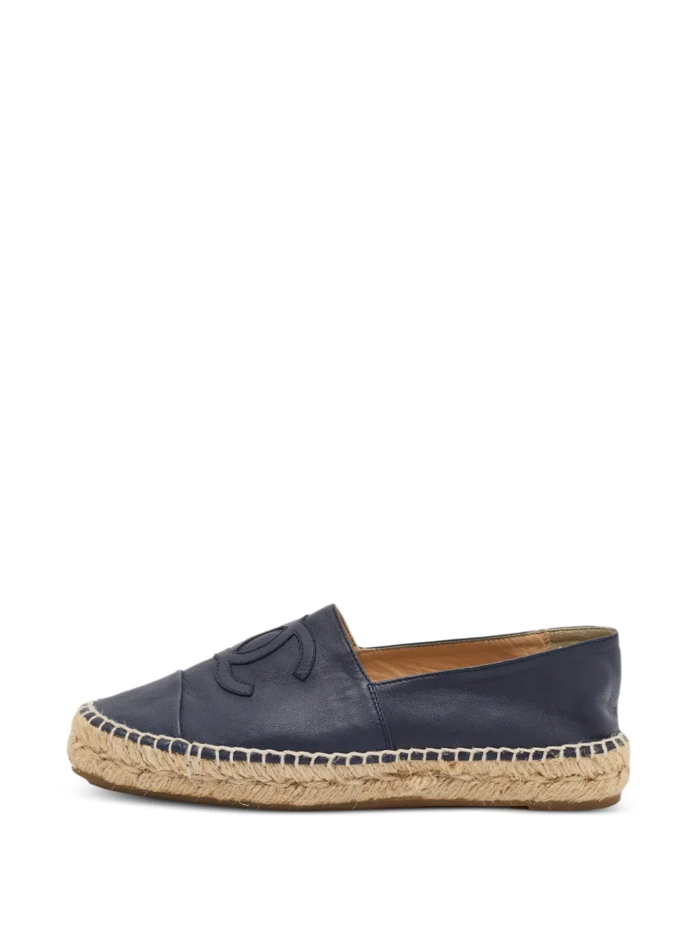 CHANEL Pre-Owned CC cap-toe leather espadrilles - Blu