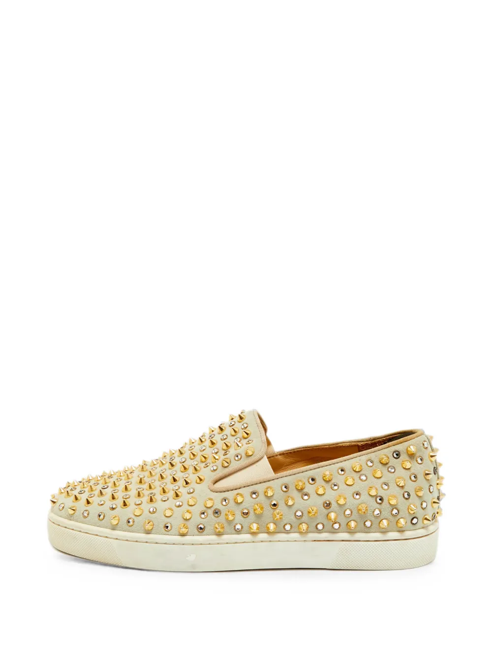 Christian Louboutin Pre-Owned Pik Boat spiked sneakers - Nude