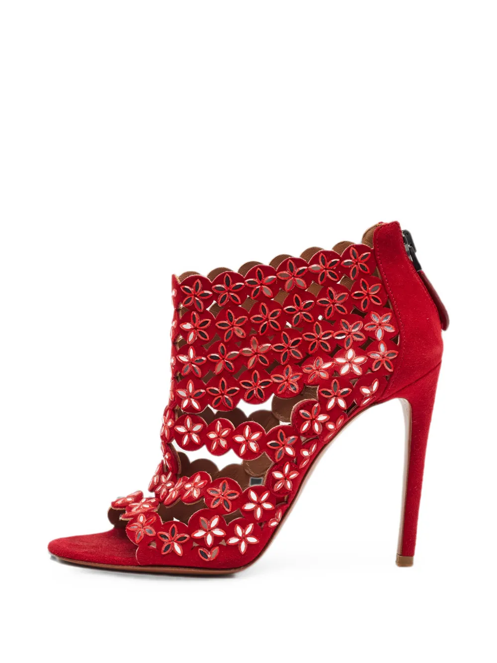 Alaïa Pre-Owned laser-cut leather sandals - Rot