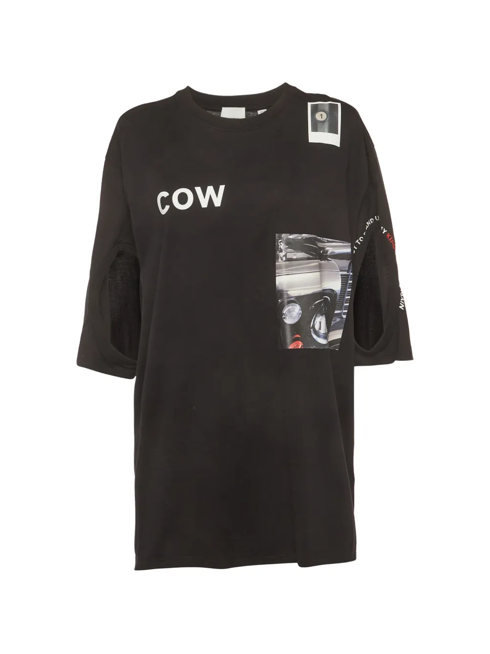 Burberry Pre-Owned graphic-print sleeve-cutout T-shirt - Nero