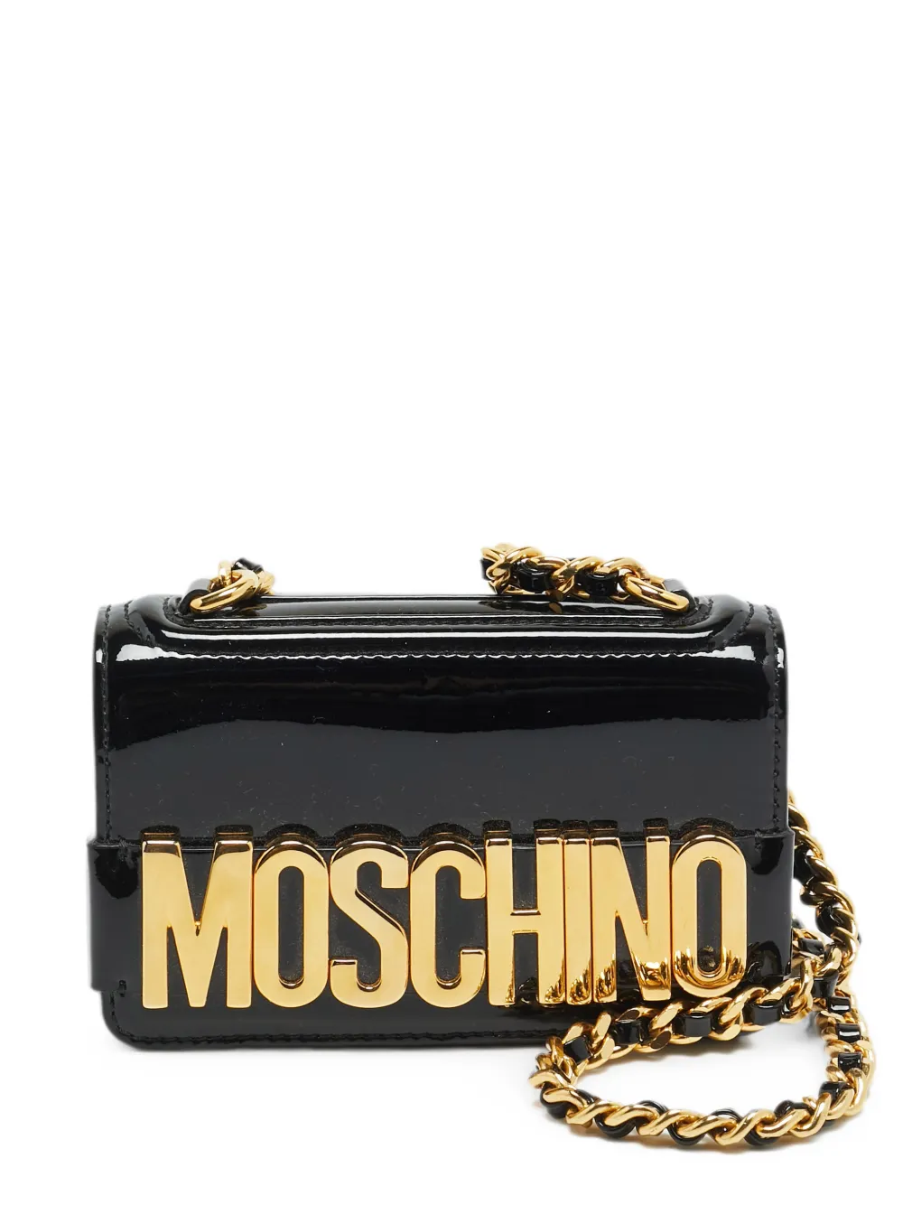 Moschino Pre-Owned logo-flap crossbody bag - Schwarz