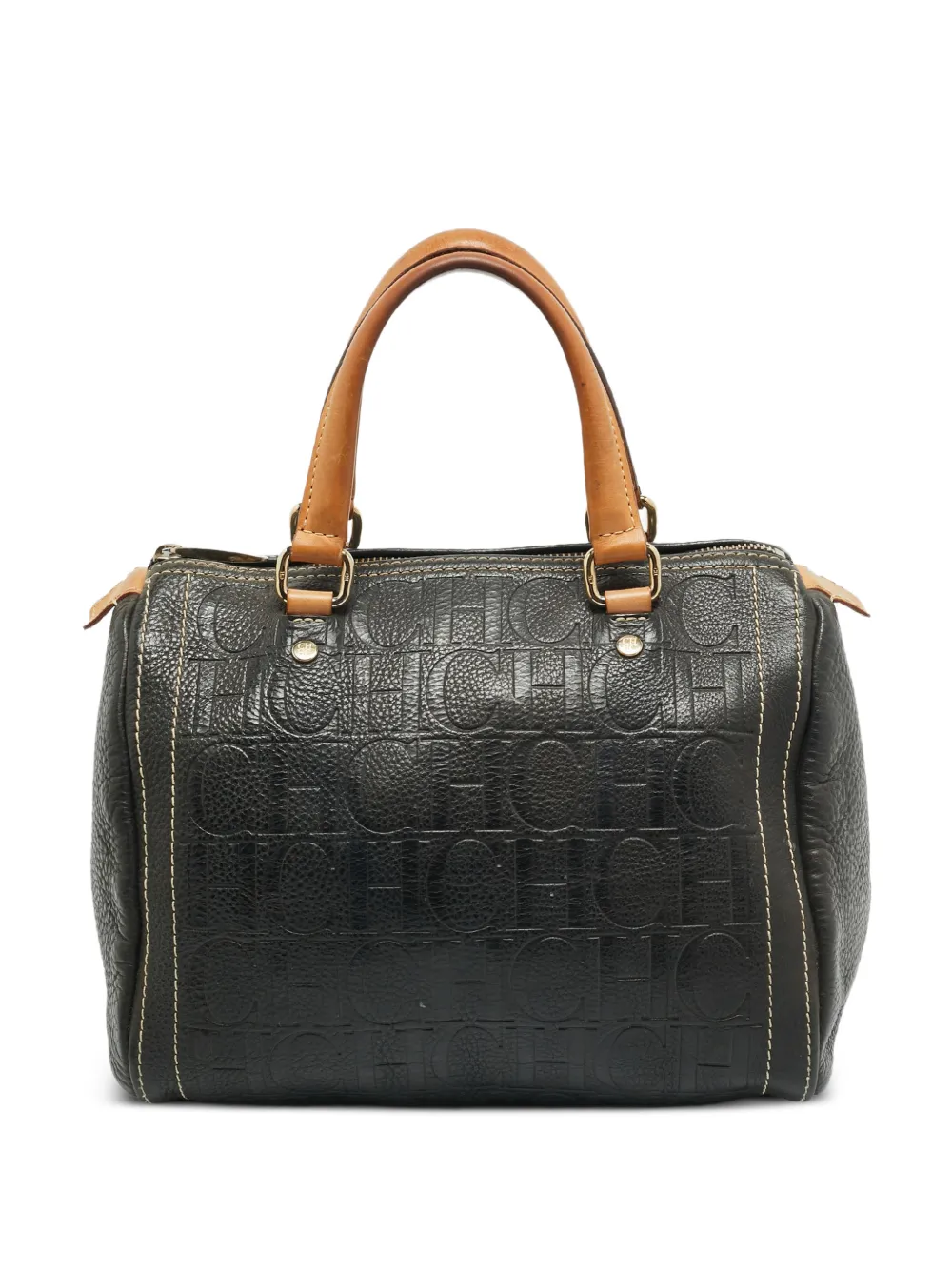 Carolina Herrera Vintage sac à main Andy embossé - Noir