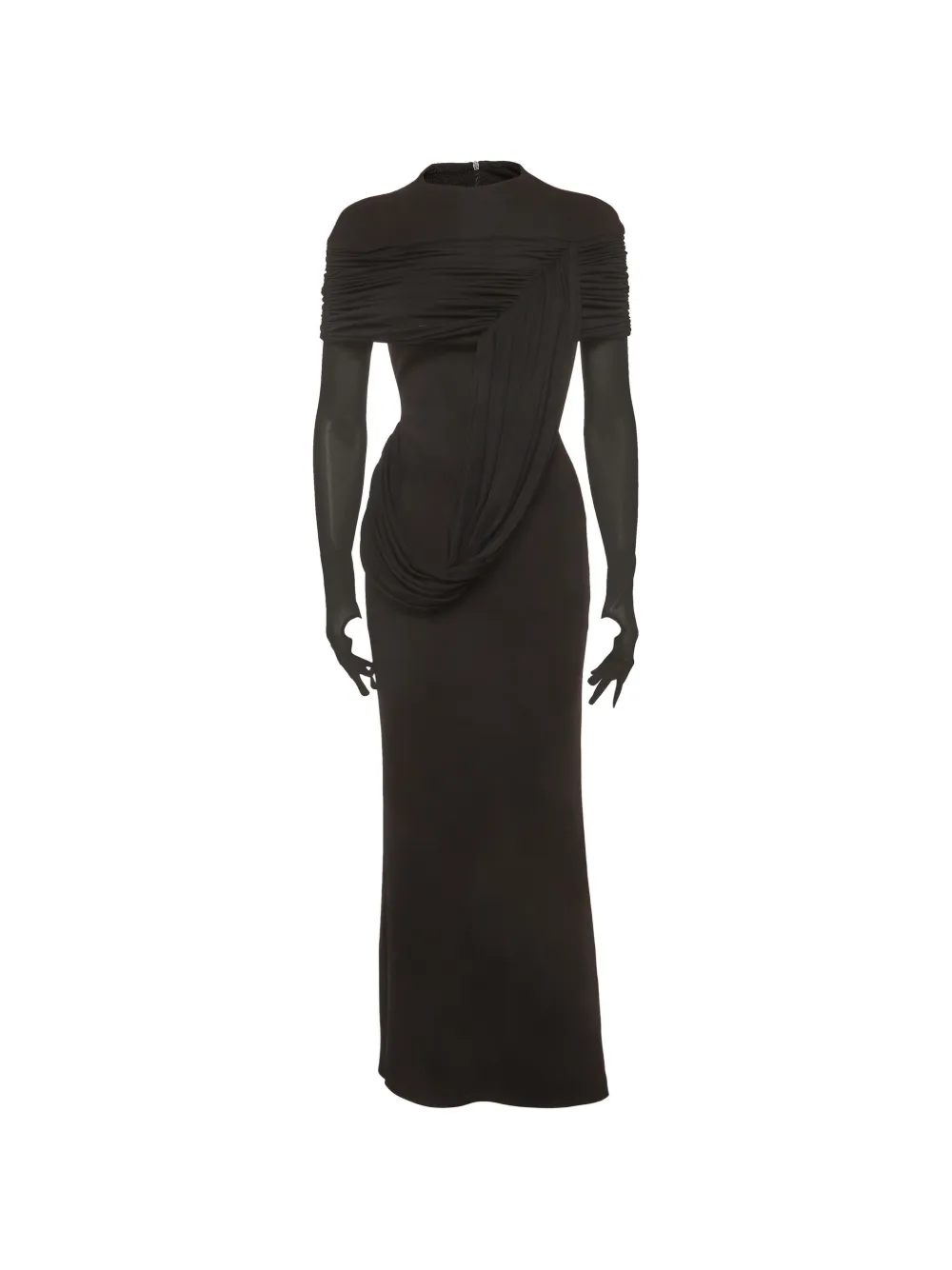 CHATS BY C.DAM draped jersey maxi dress - Nero