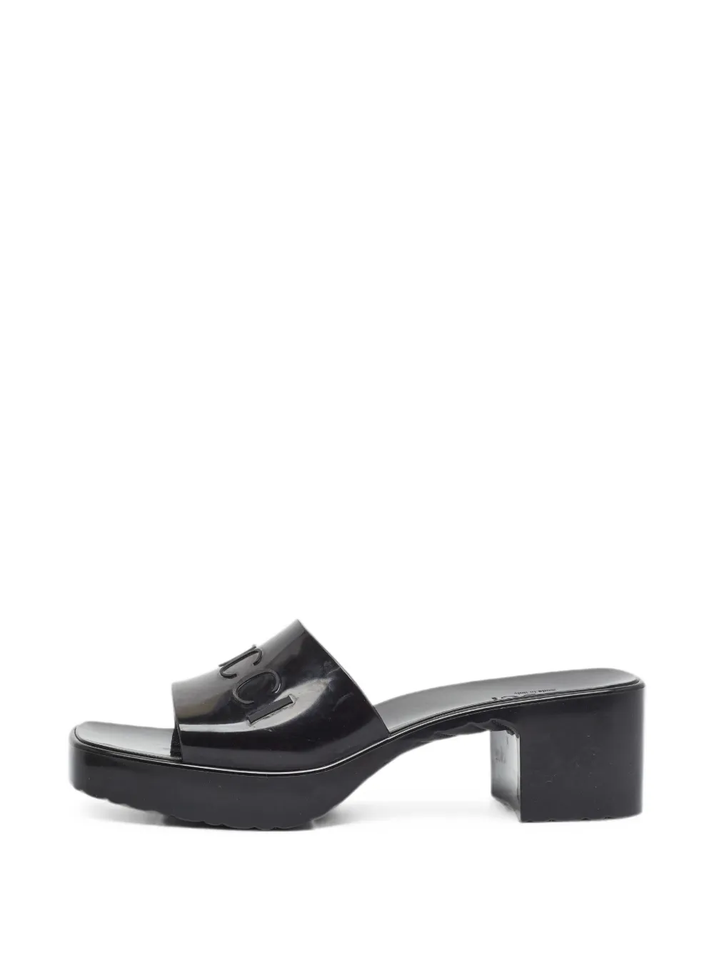Gucci Pre-Owned logo-detail block heel sandals - Schwarz