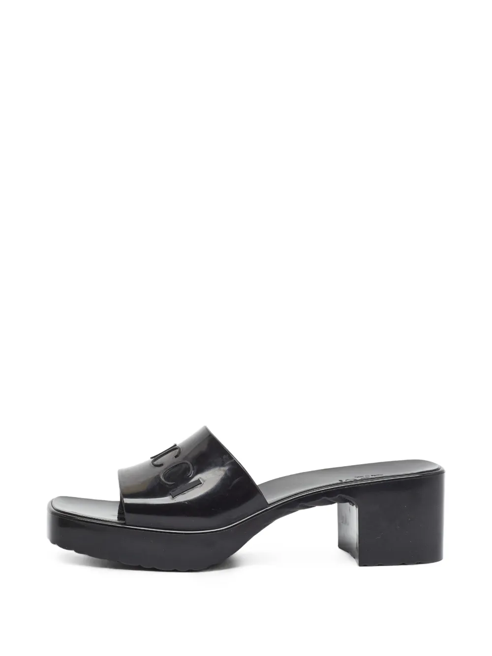Gucci Pre-Owned logo-detail block heel sandals - Nero
