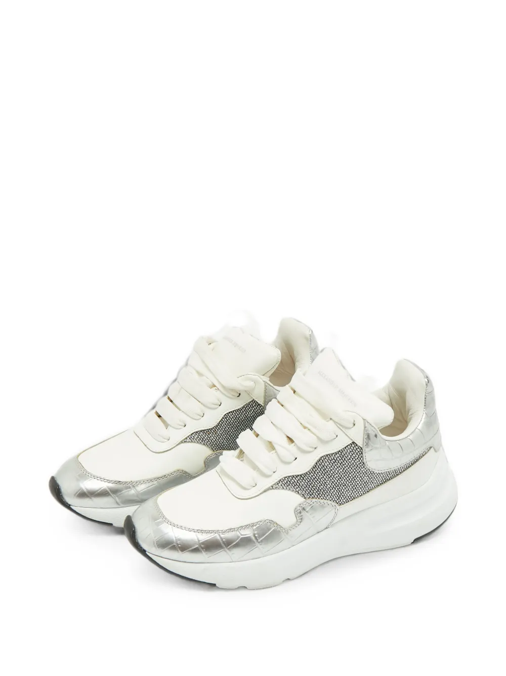 Alexander McQueen Pre-Owned Oversized croc-embossed sneakers - Weiß