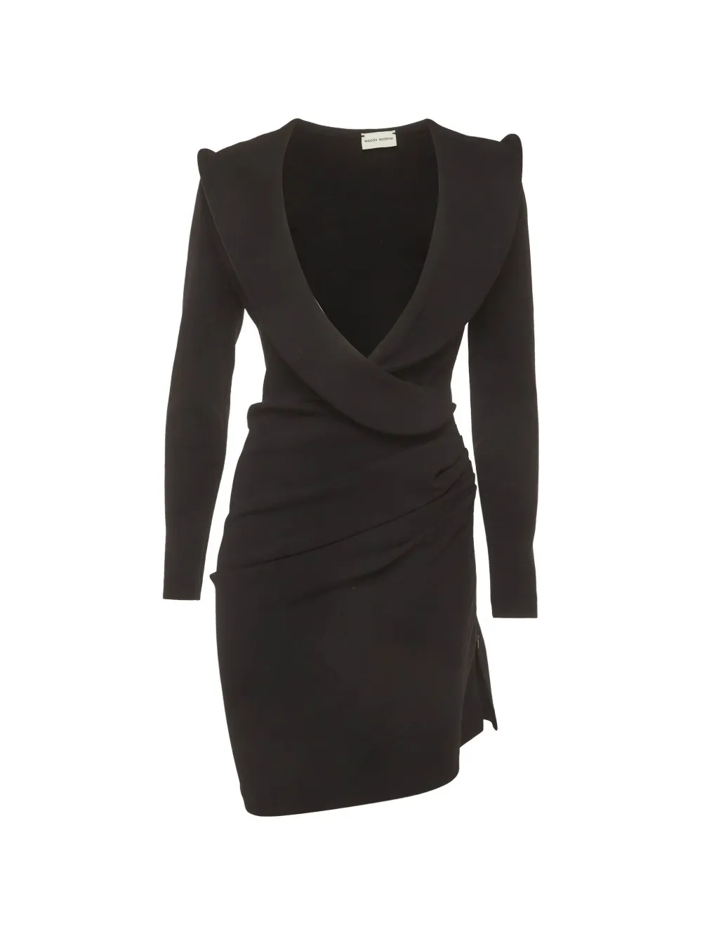 Magda Butrym mini ruched wrap-effect dress - Nero