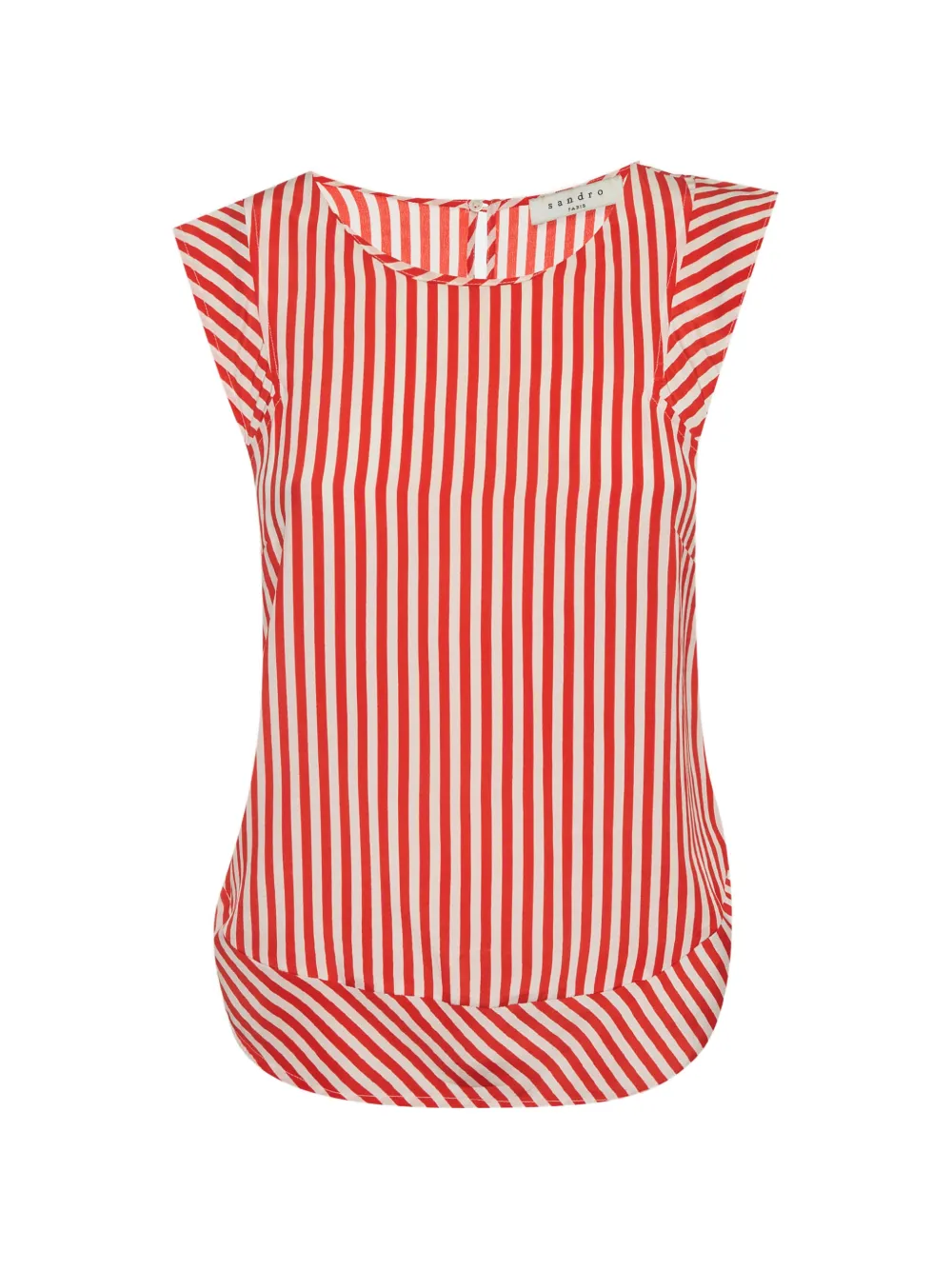SANDRO Top a righe a maniche corte - Bianco