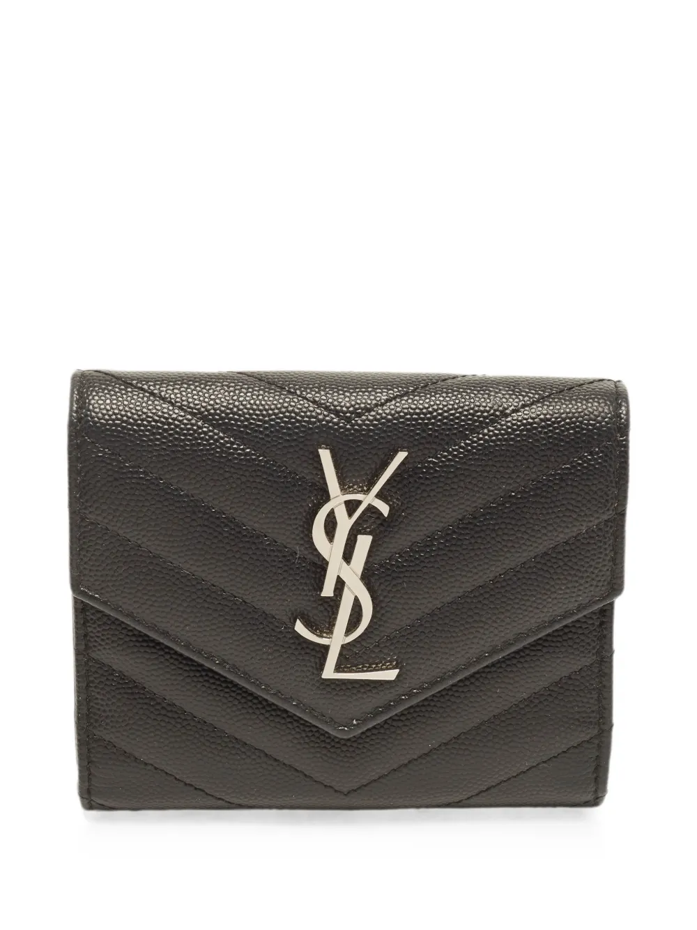 Saint Laurent Pre-Owned 2018 Cassandre matelass leather wallet - Schwarz