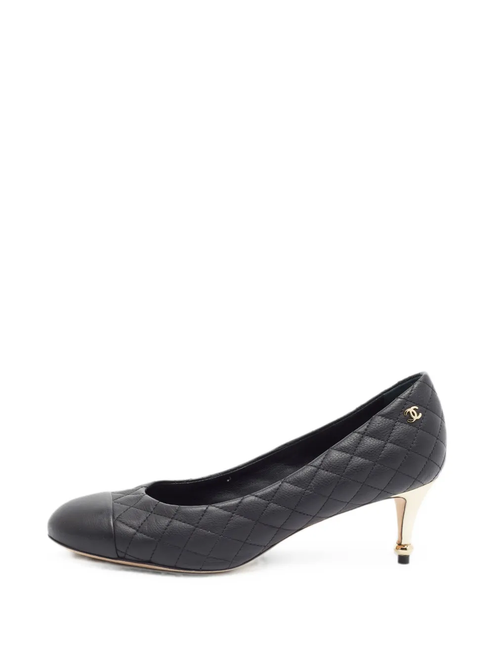 CHANEL Pre-Owned interlocking-CC heeled pumps - Schwarz