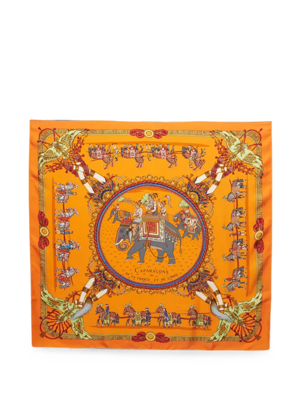 Hermès Pre-Owned Caparaçons de la France et de L'Inde Carré scarf - Orange