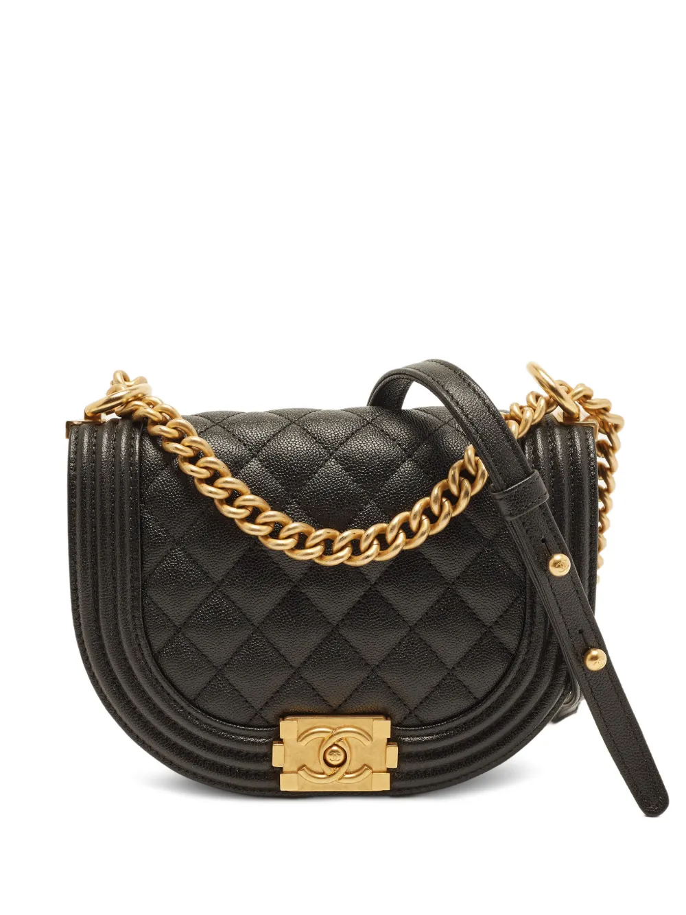 CHANEL Pre-Owned Boy Curved quilted leather crossbody bag - Nero