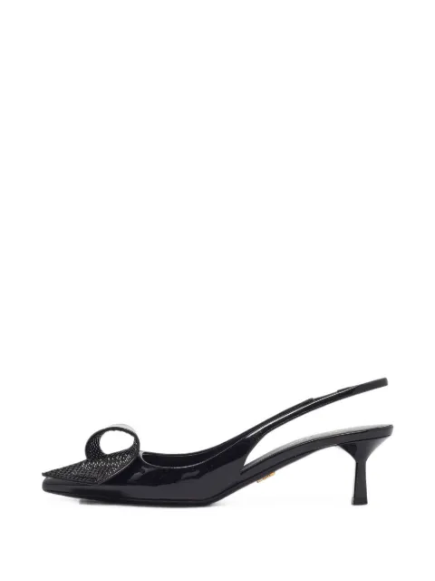 Prada Pre-Owned bow-detail pointed-toe slingback heeled pumps