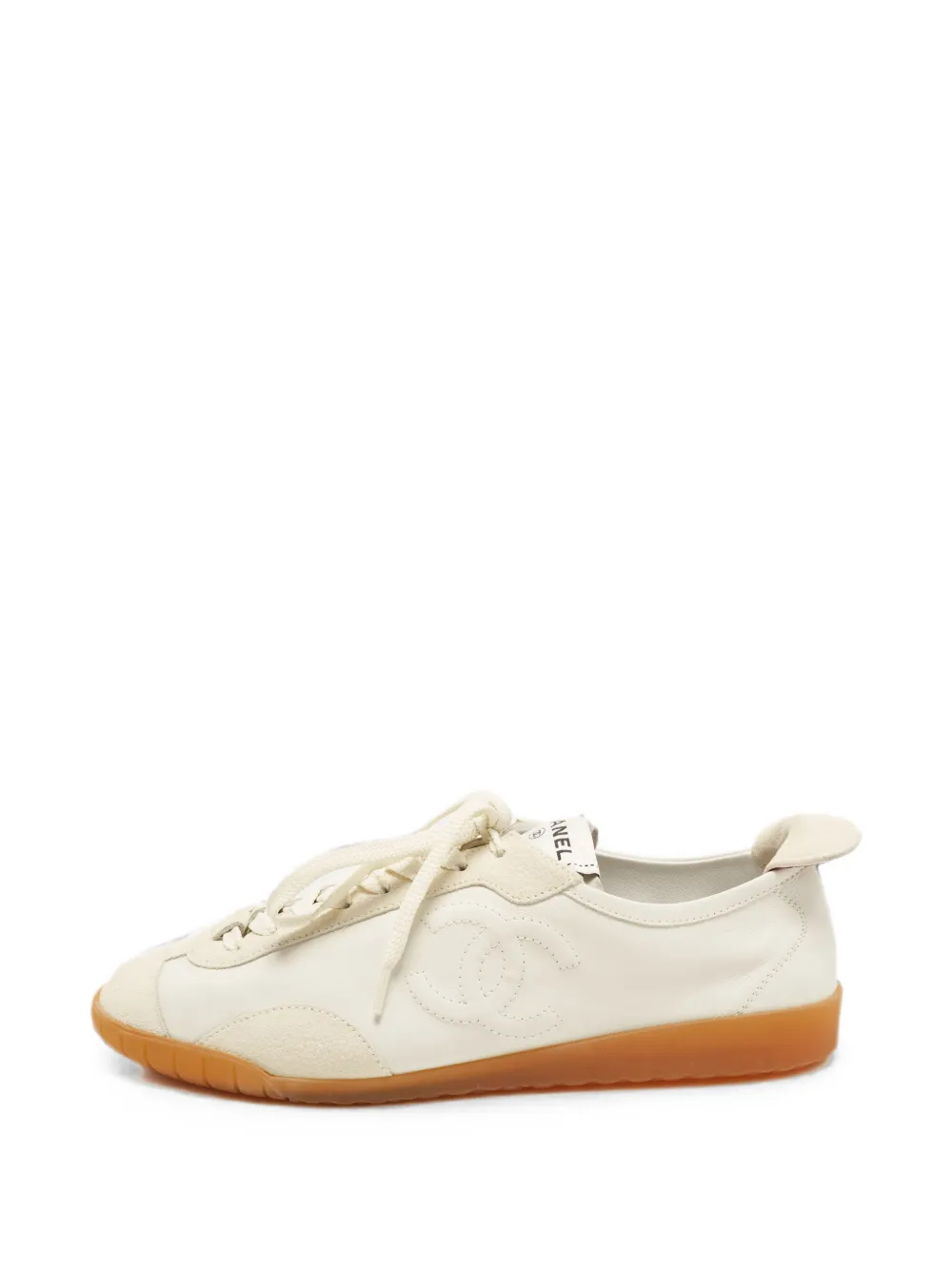 CHANEL Pre-Owned interlocking CC-logo sneakers - Nude