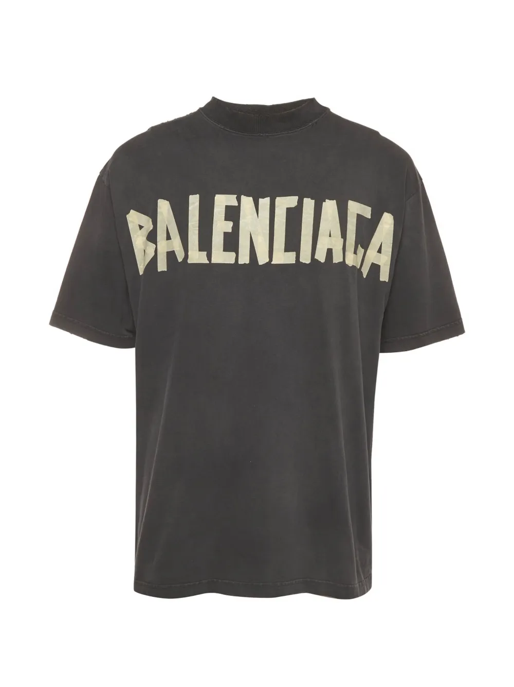 Balenciaga Pre-Owned logo-tape distressed T-shirt - Schwarz