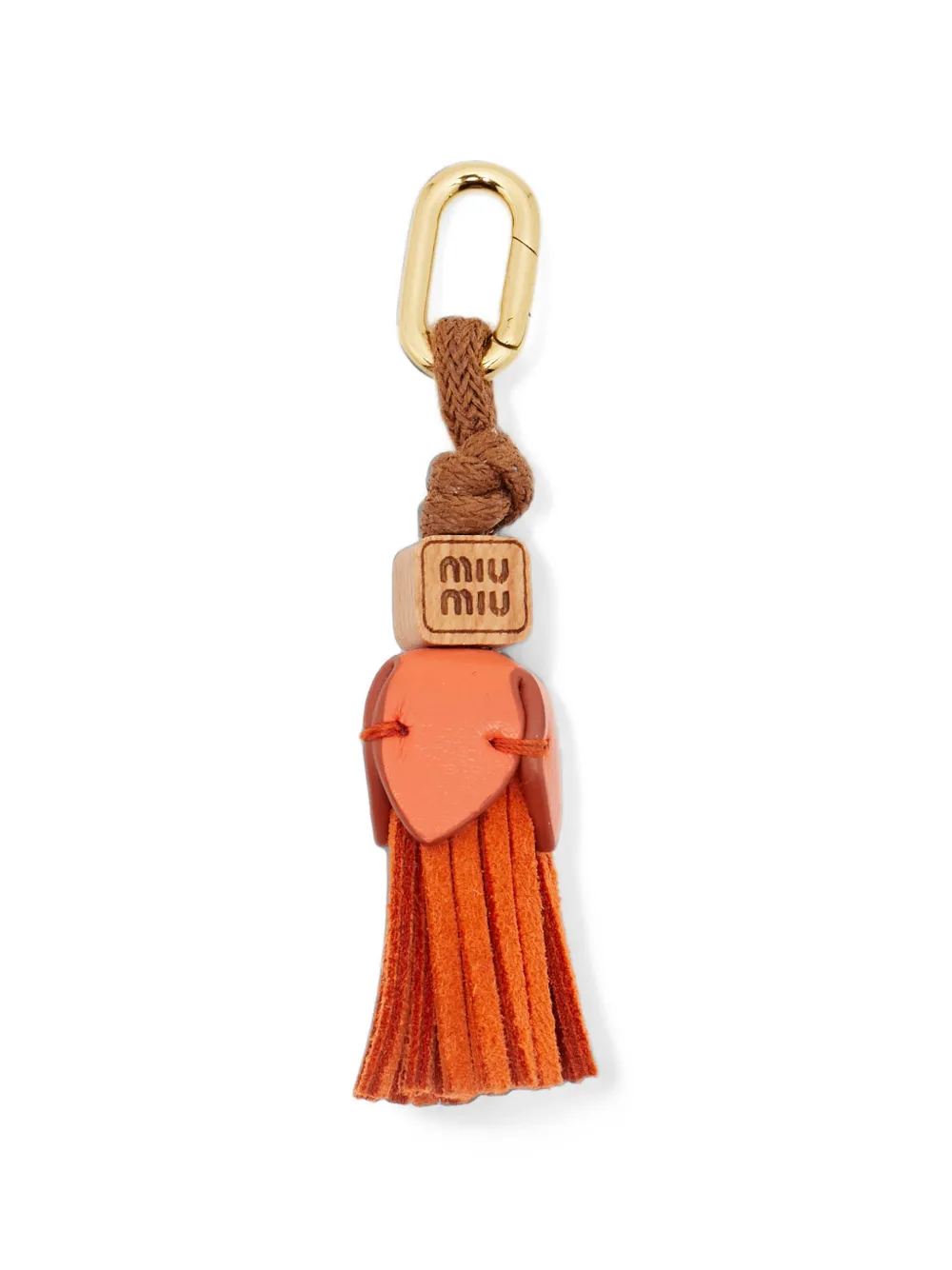 Miu Miu Pre-Owned Micro Trick tassel bag charm - Arancione