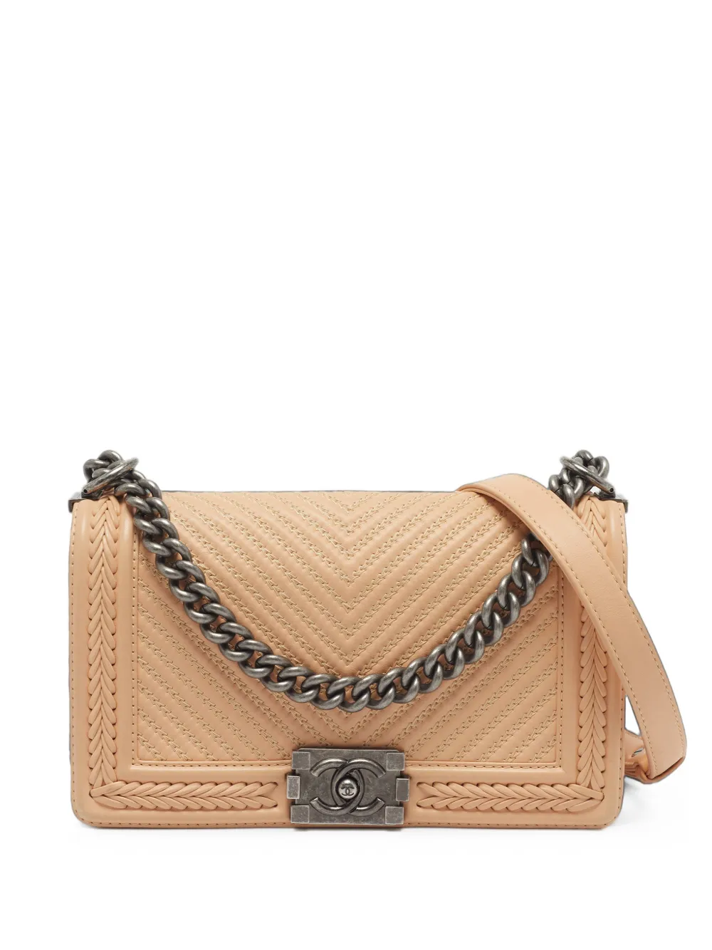 CHANEL Pre-Owned 2016-2017 medium Boy shoulder bag - Nude