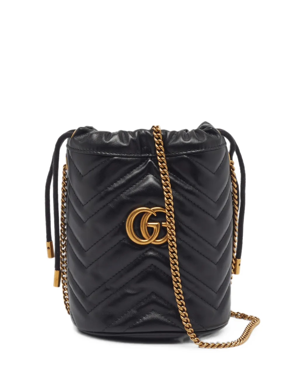 Gucci Pre-Owned GG Marmont matelassé bucket bag - Schwarz