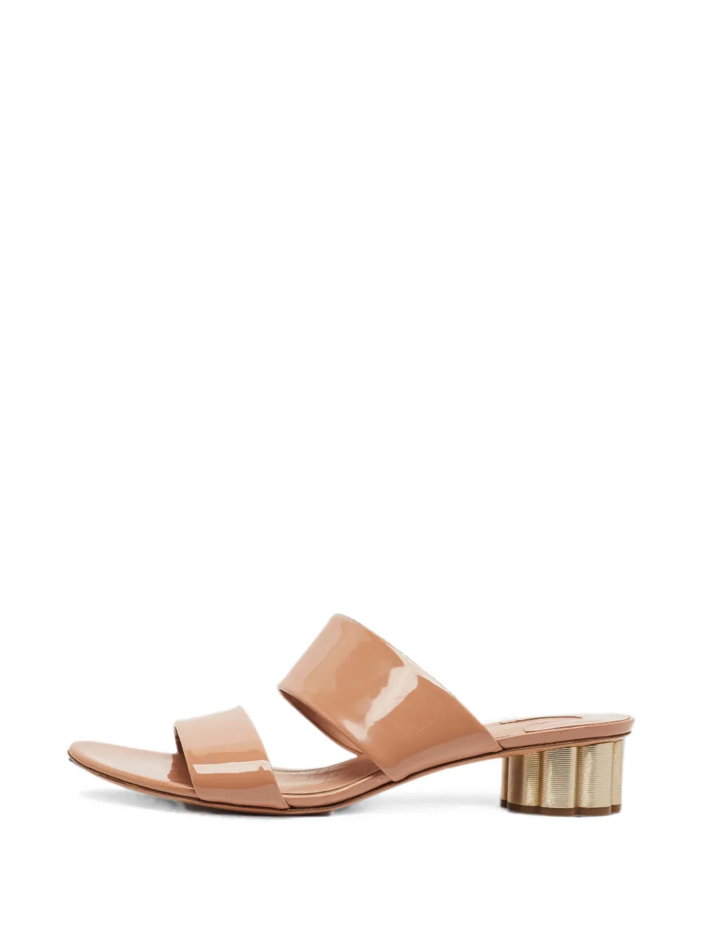 Ferragamo Pre-Owned dual-strap flower-heel sandals - Braun
