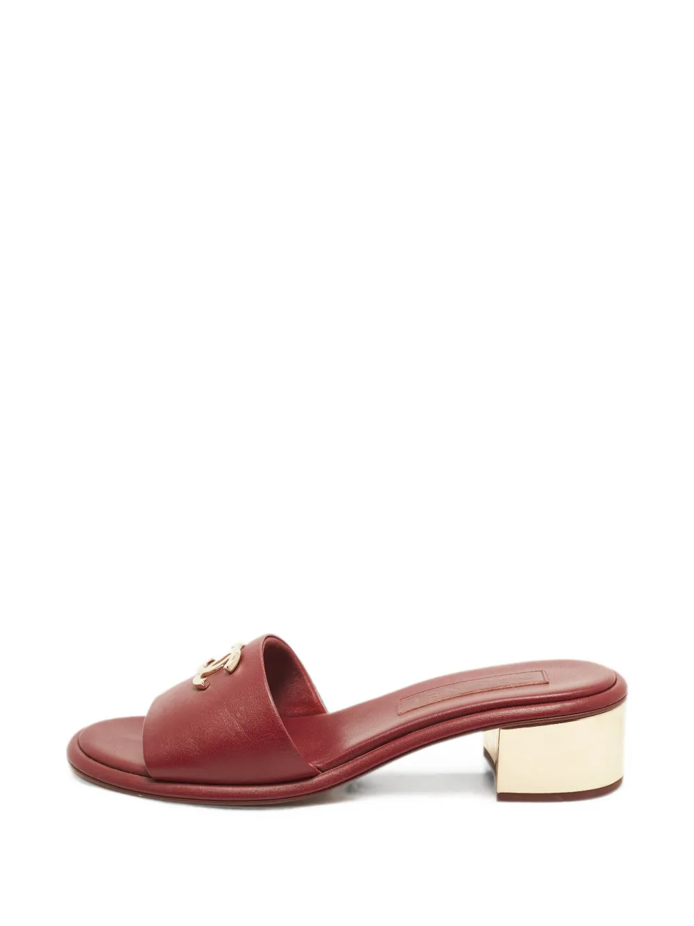 CHANEL Pre-Owned interlocking-CC heeled sandals - Rot