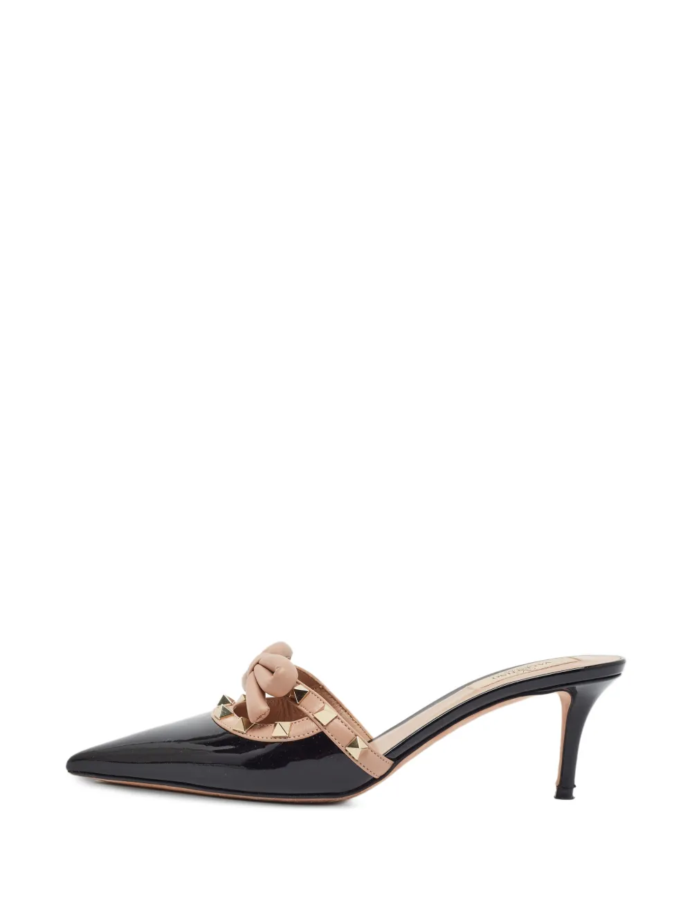 Valentino Garavani Pre-Owned Rockstud bow mules - Nero