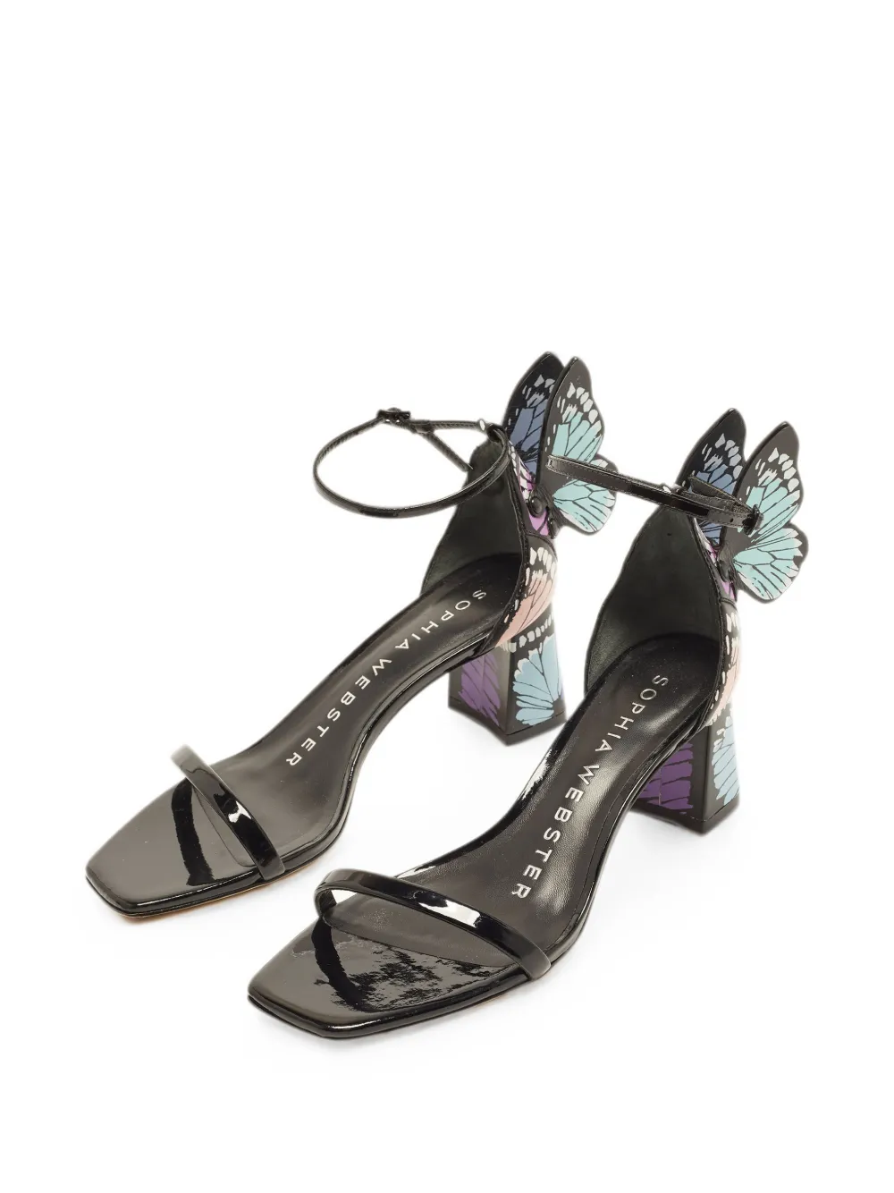 Sophia Webster Evangeline leather ankle-strap sandals Zwart