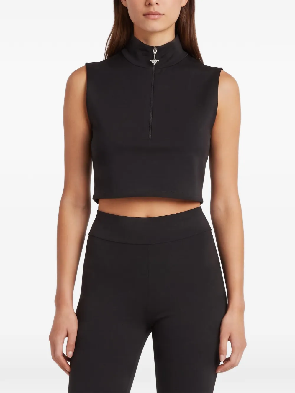 Prada Pre-Owned 2023 zip-up crop top - Schwarz
