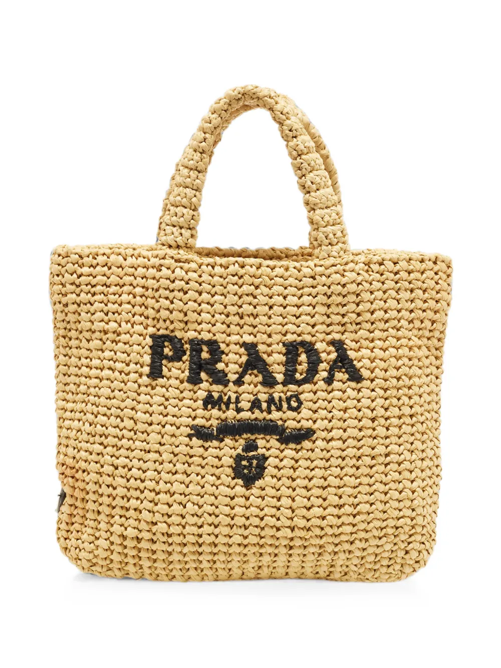Prada Pre-Owned crochet raffia tote bag - Nude