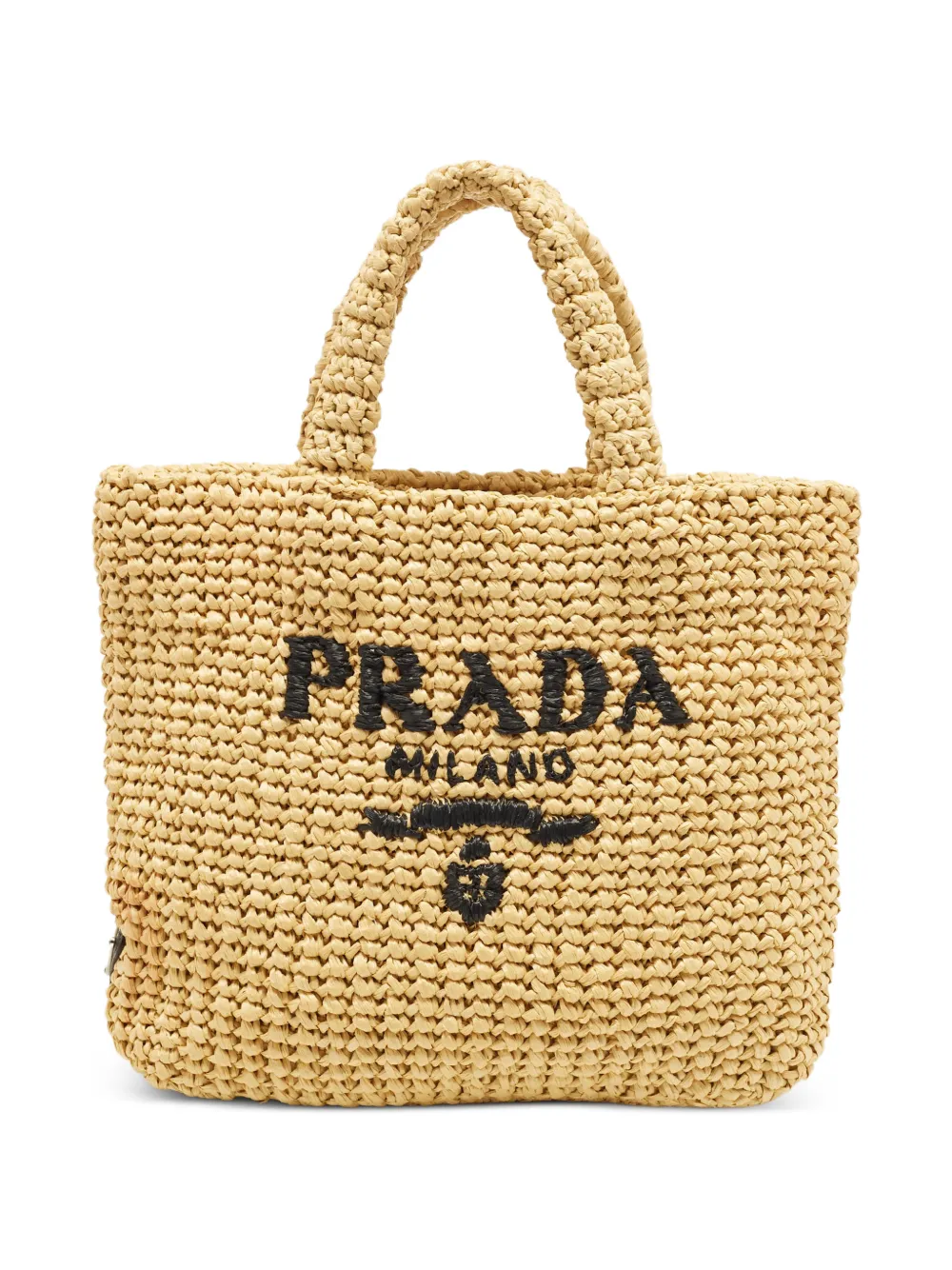 Prada Pre-Owned crochet raffia tote bag - Toni neutri