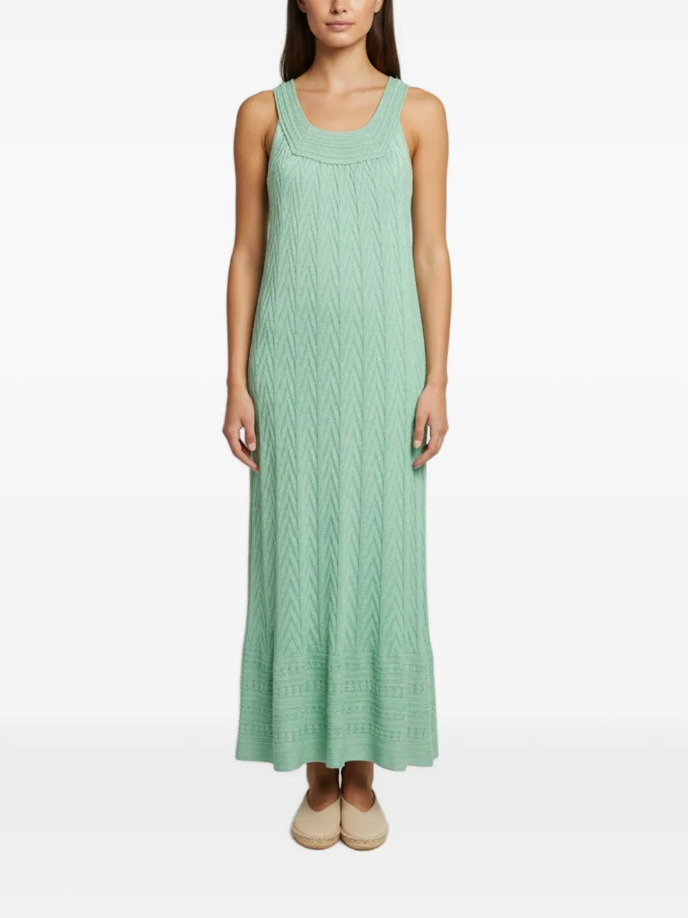 Missoni Pre-Owned robe longue sans manches à motif géométrique - Vert