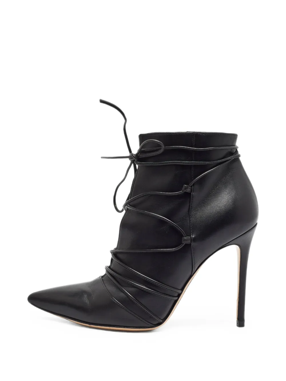 Gianvito Rossi lace-up pointed-toe ankle boots - Schwarz