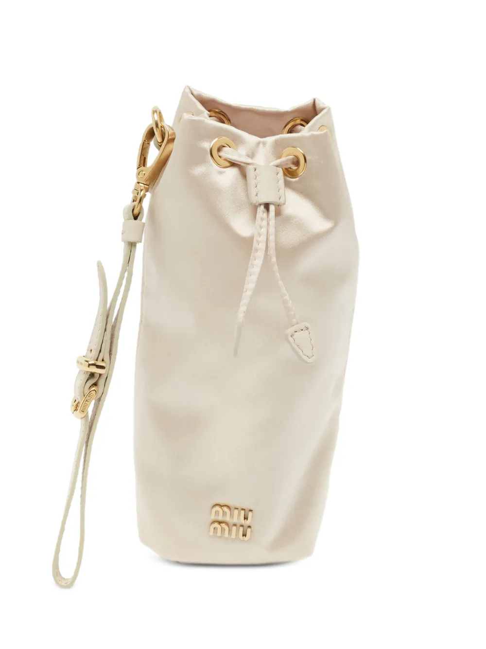 Miu Miu Pre-Owned pochette en satin à lien de resserrage - Tons neutres